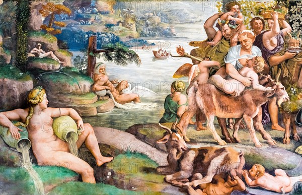 Mythological fresco by Giulio Romano