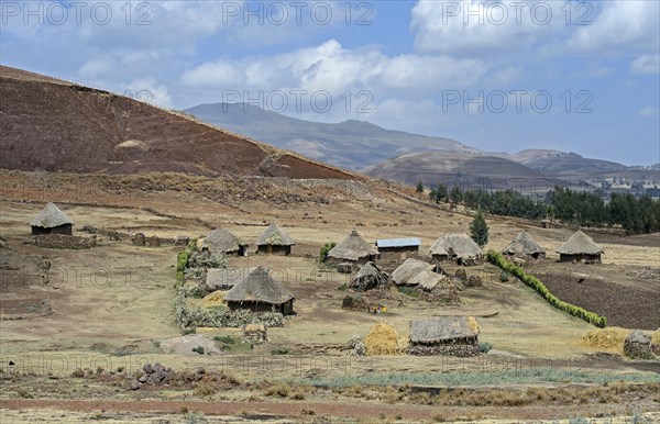 Farmers' village with thatched