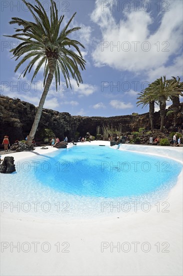 Pool in the lava cave ""Jameos del Agua""