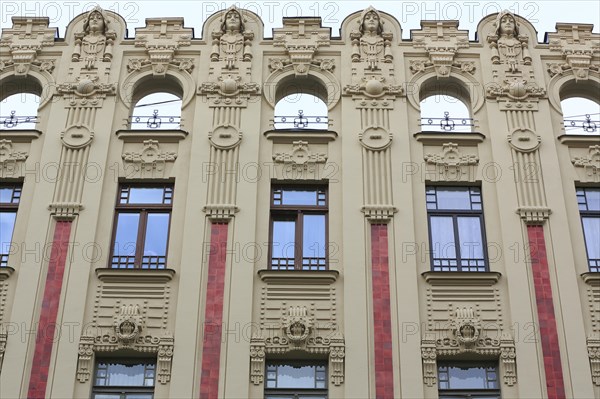 Art Nouveau facade of the house Alberta iela 2a or Albert Street 2a