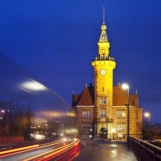 The old building of the port authority at the blue hour