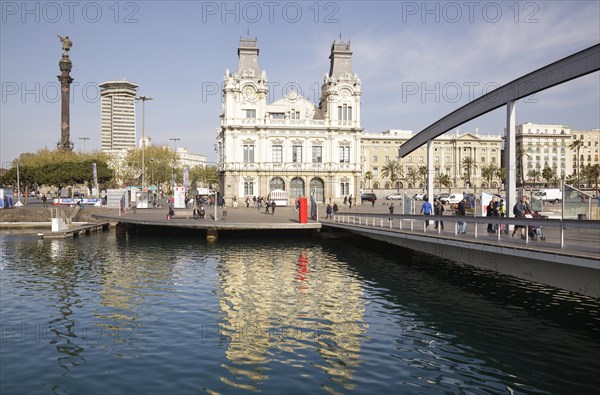 Rambla de Mar with view to Mirador de Colom