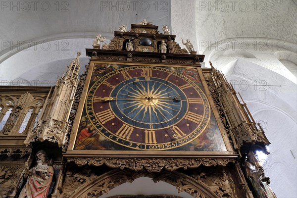 The church clock in Lubeck Cathedral