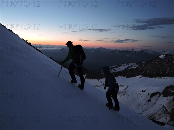 Climbers roped together