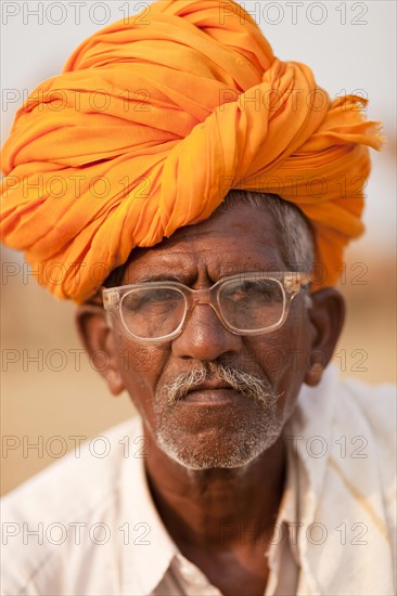 Portrait of a senior Rajasthani