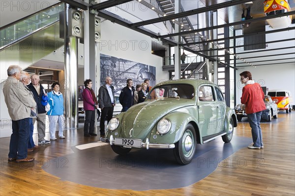 Volkswagen Beetle from 1950 in the automotive exhibition at the ZeitHaus
