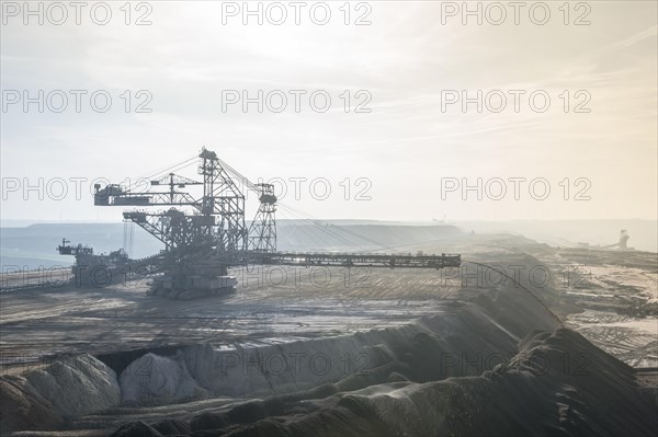 Stacker in the Garzweiler surface mine filling the residual hole