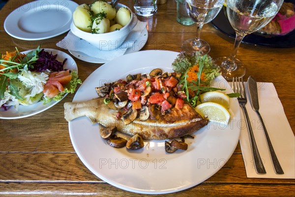 Plaice dish in a restaurant