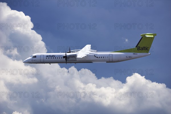 Aircraft YL-BAJ Air Baltic De Havilland Dash 8 in flight