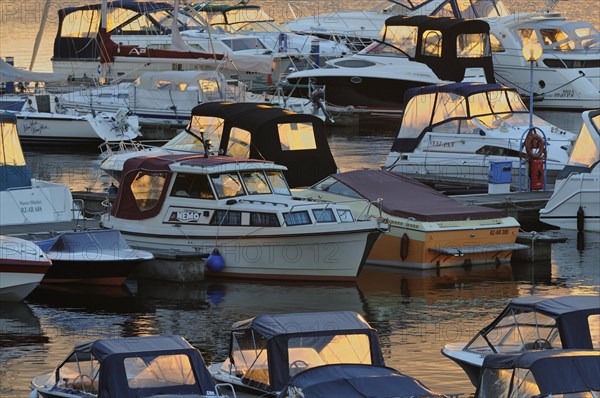 Motorboats in the city harbour