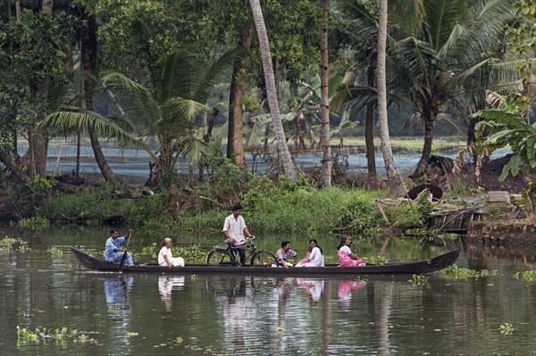 Passengers in a small boat