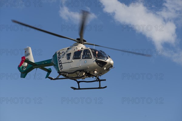 Police helicopter in flight