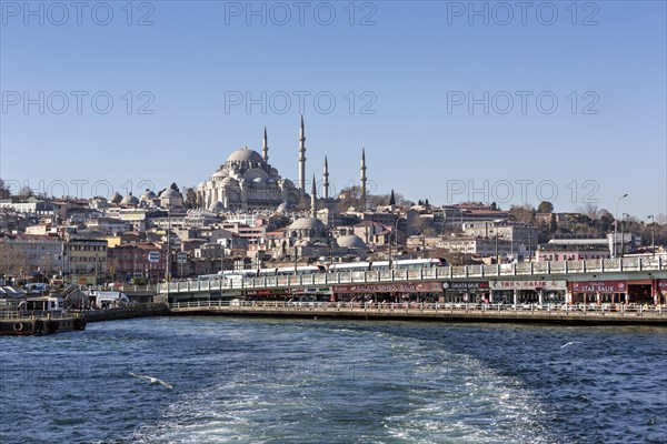 Two-storeyd Galata Bridge over the Golden Horn