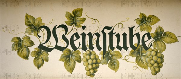 Mural with the lettering ""Weinstube""