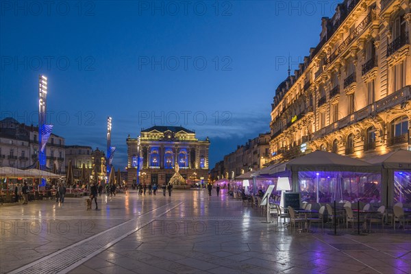 Place de la Comedie in the evening