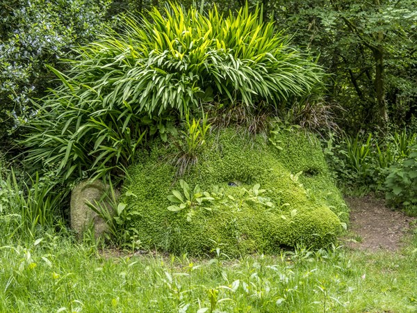 Figure made of plants in the Lost Gardens of Heligan
