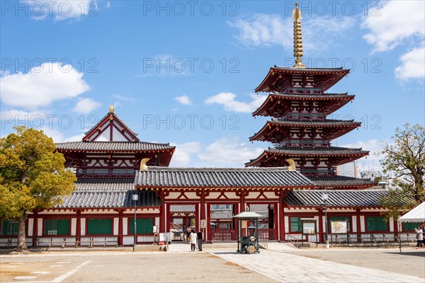 Shitennoji with five-storey pagoda