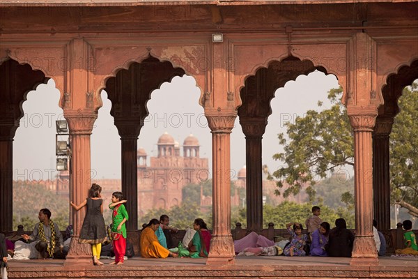 Colonnade in the courtyard of the Friday Mosque Jama Masjid