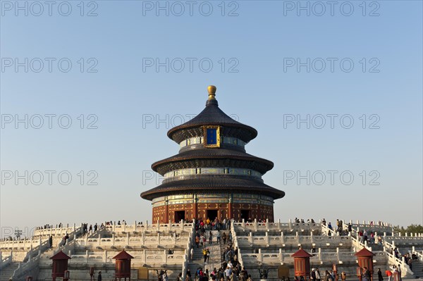 Round temple for harvest prayers on marble terrace