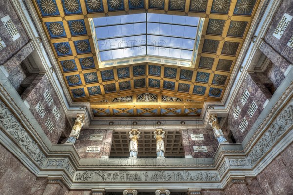 Walhalla Temple interior view to the loft with the caryatids