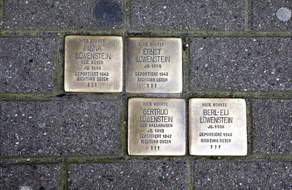 Stolpersteine memorials for deported Jews