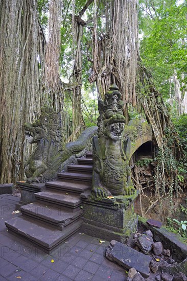 Stairs over the canyon at the Holy Spring Temple