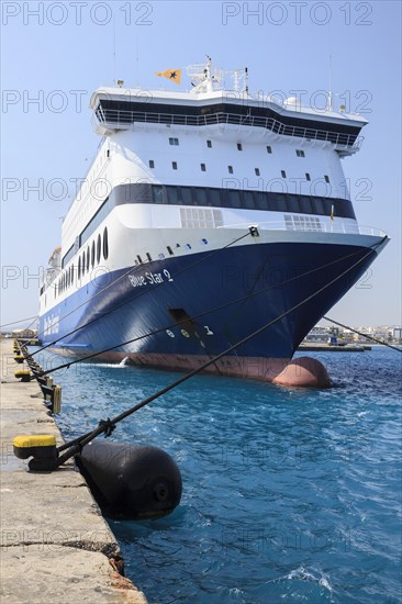 Passenger ferry Blue Star 2 in the harbour of Rhodes