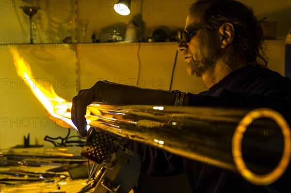 Glassblower at work