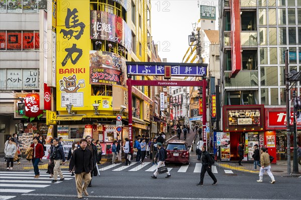 Street with many shopping centers and shops