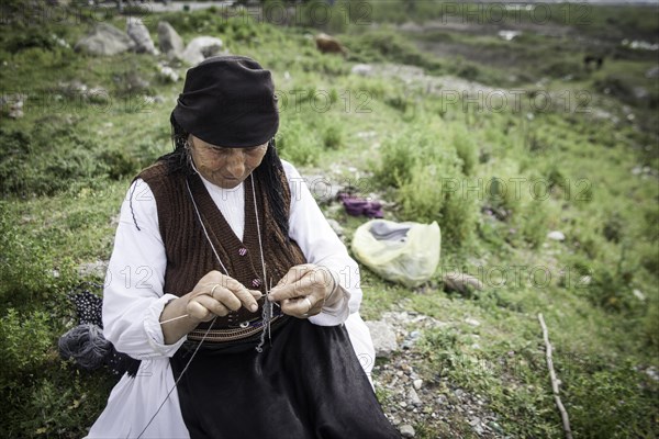 Herdswoman on the field