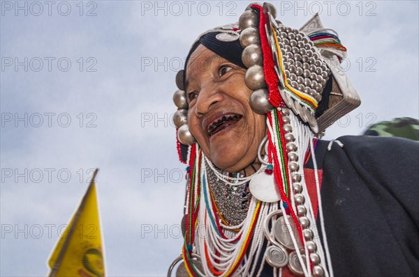 Traditionally dressed woman from the Akha people