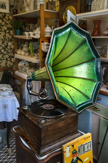 Horn gramophone and knick-knacks