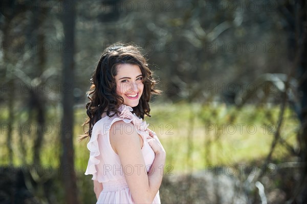 Portrait of a young woman with brown hair