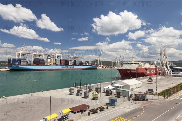 Cargo ships in the port