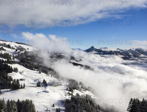 Mountain station Hochbrixen with igloo village in winter