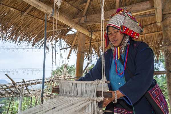 Traditionally dressed woman from the Akha people