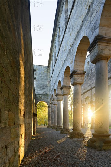 Sunrise in the ruins of the monastery church of Paulinzella
