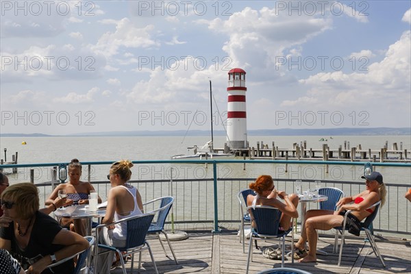 Cafe and lighthouse on Lake Neusiedl