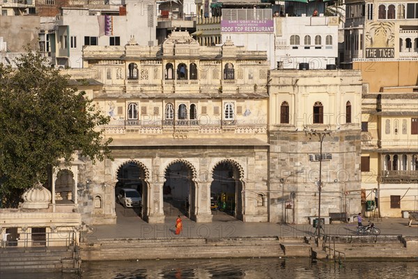 Gate Gangaur Ghat on Lake Pichola with historic centre