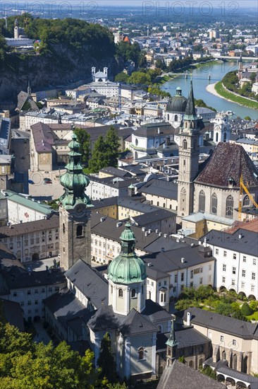 View from Hohensalzburg Fortress onto the historic centre