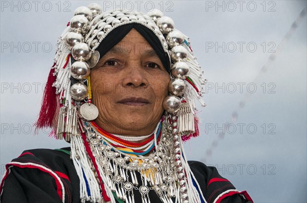 Traditionally dressed woman from the Akha people