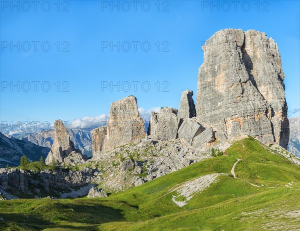 Cinque Torri with blue sky