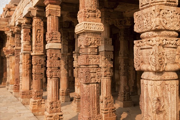 Portico of the Quwwat-ul-Islam mosque in the Qutub Minar Complex or Qutb Complex