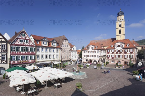 Marketplace with twin houses and Cathedral of St. John the Baptist