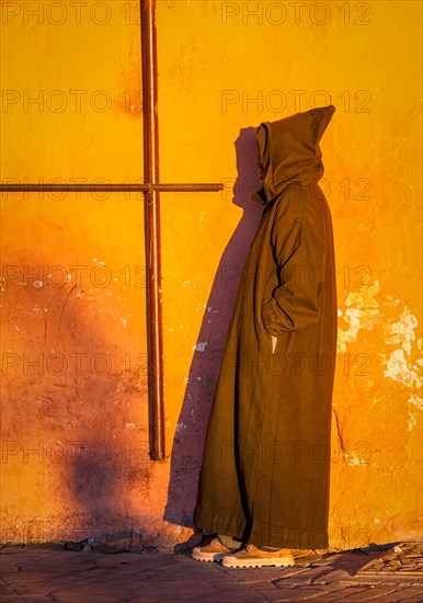 A Moroccan man wearing a typical Djellaba
