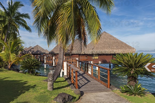 Bridge to overwater bungalows