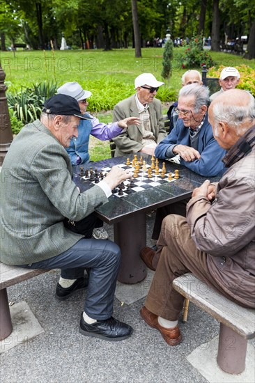 Men playing chess