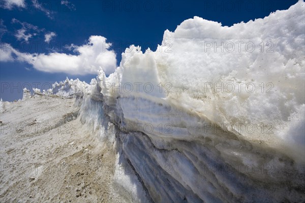 Penitent snow near the glacier of the volcano Iztaccihuatl