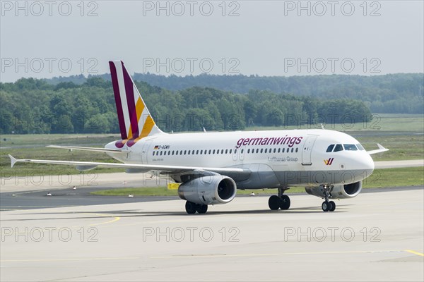 Germanwings aircraft taxiing after landing