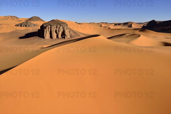 The sand dunes and rocks of Moul Naga